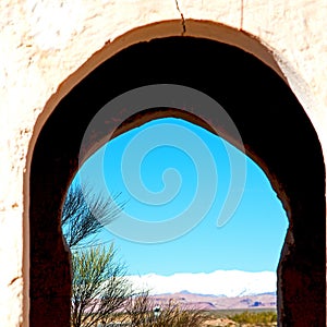 gate in todra gorge morocco africa and village