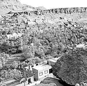 gate in todra gorge morocco africa and village