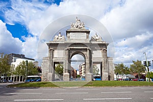 Gate of Toledo (Puerta de Toledo) on a sunny spring day in Madrid