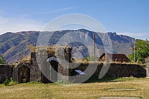 Gate and wall of medieval Armenian monastic complex Haghpatavank