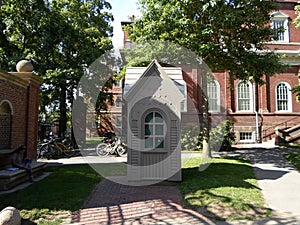`Gatelodge` guardhouse at the Johnston Gate of Harvard Yard, Harvard University, Cambridge, Massachusetts, USA