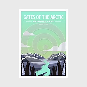 Gates of the Arctic National Park poster vector illustration design