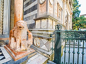 Gates of Basilica of Santa Maria Maggiore in Citta Alta, Bergamo, Italy