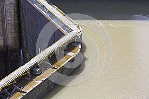 Gates and basin of Miraflores Locks Panama Canal