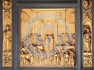 Gates of Paradise, Queen of Sheba and King Solomon, Baptistry of Florence Cathedral