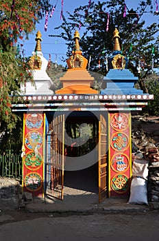 Gates to Buddhist temple in Rewalsar