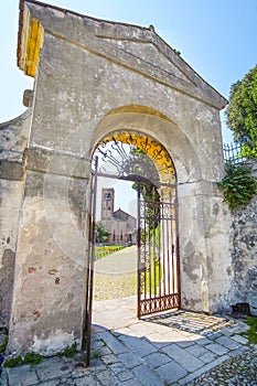 Gates to a cathedral in an old part of Monselice