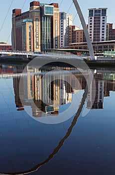 Gateshead Millennium Bridge and the Baltic Centre for Contemporary Art.