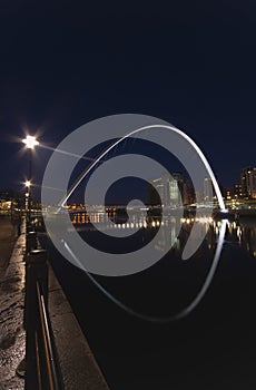 Gateshead Millennium Bridge and Newcastle Quayside