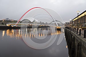 Gateshead Millennium Bridge from Newcastle Quayside