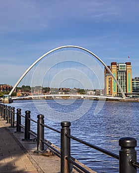 Gateshead Millennium Bridge in Newcastle upon Tyne, UK