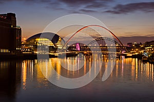 Gateshead and Newcastle at Sunset