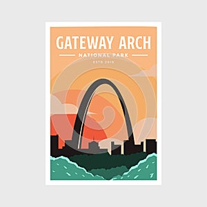 Gateway Arch National Park poster vector illustration design