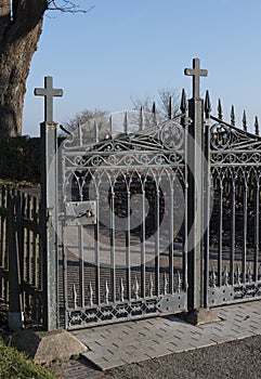 Gateway with crosses to graveyard