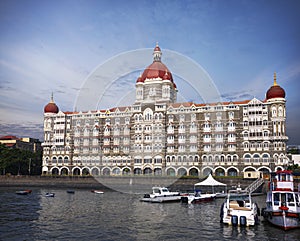 Gateway of India, famous hotel Mumbai Maharashtra monument landmark famous place  magnificent view without people with copy space