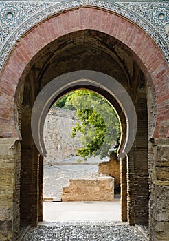 Gateway inside the Alhambra, Granada, Spain