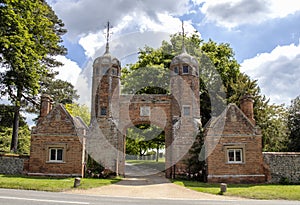 The Gateway and Lodges to Melford Hall in Long Melford, Suffolk