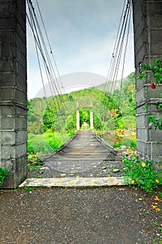 Gateway and rope bridge for across another side