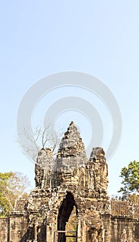 Gateway to Angkor Thom, Siem Reap, Cambodia.