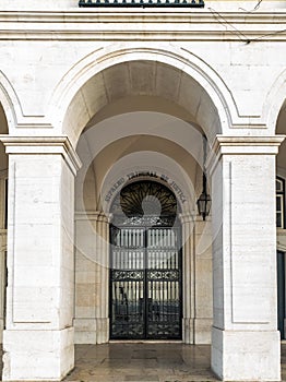 gateway to the historic Portuguese building of the Supreme Court of Justice in Lisbon.