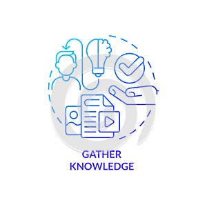 Gather knowledge blue gradient concept icon