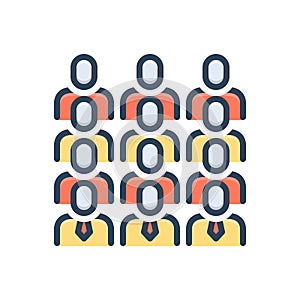 Color illustration icon for Gathered, collected and conjunct