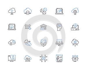 Gathering line icons collection. Meeting, Assembly, Conclave, Convocation, Summit, Caucus, Synod vector and linear