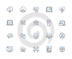 Gathering line icons collection. Meeting, Assembly, Conclave, Convocation, Summit, Caucus, Synod vector and linear photo