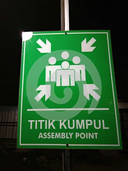 Gathering point or sign, in indonesia