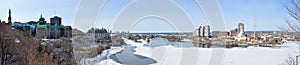 Gatineau skyline panorama in winter, Ottawa, Canada