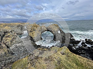 Gatklettur arch rock near Hellnar, Snaefellsnes Peninsula, Iceland photo