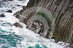 Gatklettur cliff with basalt columns of volcanic origin, Western photo