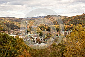 Gatlinburg and fall forest photo