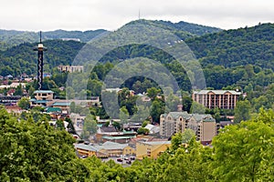Gatlinburg and the Great Smoky Mountains during the summer photo