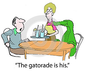 The gatorade is for the alligator