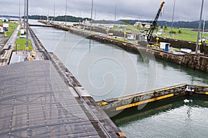 Gatun lock pool on Panama Canal