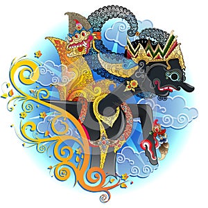 Gatutkaca shadow puppet character