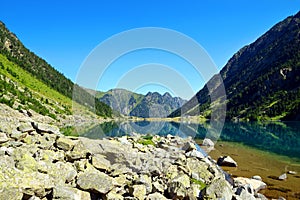 Gaube lake near village Cauterets in the Hautes-Pyrenees department, France, Europe.