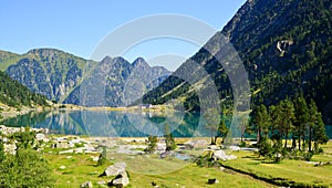 Gaube lake in Pyrenees mountain,France.