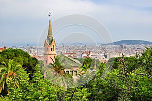 Gaudi House Museum in Guell park, Barcelona, Spain