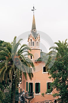 Gaudi House Museum in the Park Guell, Barcelona, Spain.