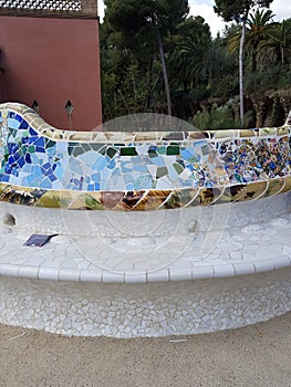 Gaudi& x27;s art in Park Guell, Barcelona,Spain