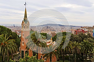 Gaudi's House - Park Guell in Barcelona,Spain