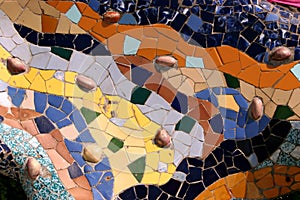 Gaudi's Park Guell in Barcelona - mosaic photo