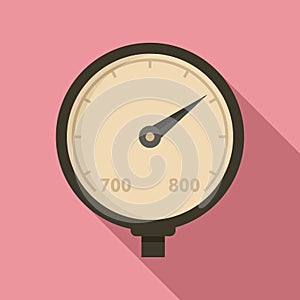 Gauge barometer icon, flat style