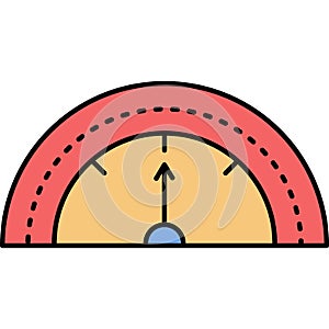 Gauge scale vector speed or power indicator icon