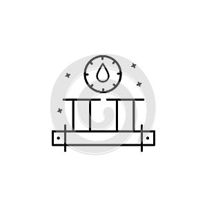 Gauge temperature indicator icon. Simple line, outline vector of oil industry icons for ui and ux, website or mobile application