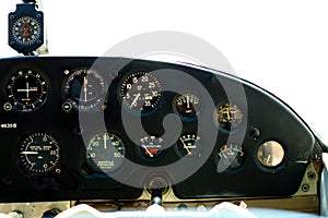 Gauges in Cessna cockpit.