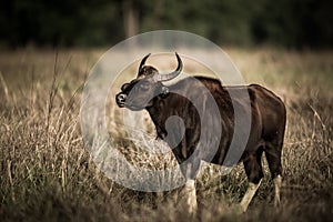 Gaur or Indian Bison or bos gaurus fine art image at bandhavgarh national park