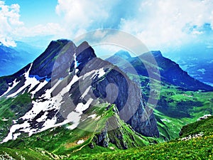 Gauschla peak in the Appenzell Alps mountain range